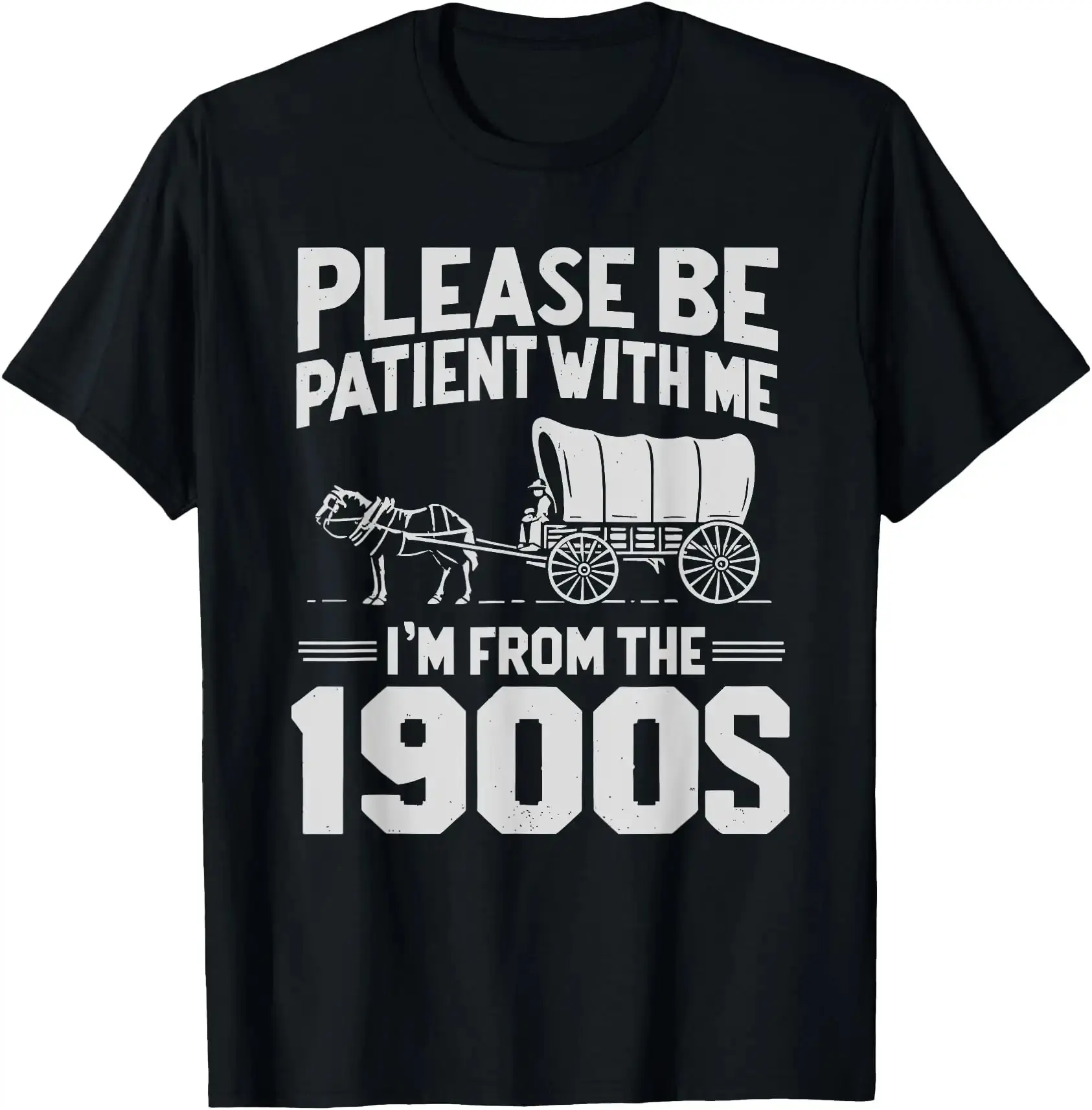Men's Graphic T-Shirt in 100% Cotton, Oversized "I'm From the 1900s" Funny Slogan Casual Relaxed Fit Top