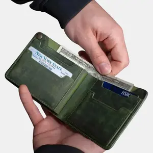 Personalized Man Leather Wallet•Minimalist Leather Wallet•Personalize Wallet•Leather Anniversary•Slim Leather - Meaningful Gifts