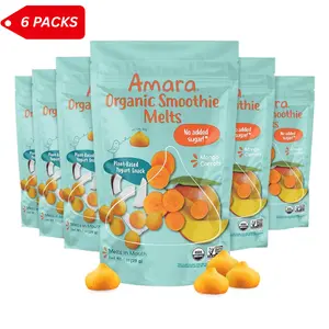 Mango Carrot Fruit & Veggie Snack – Amara Organic Smoothie Melts  – Plant-Based, No Added Sugar