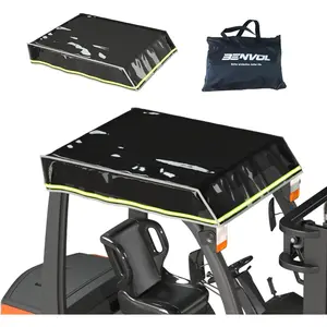 Forklift Cover fo Sun Protection - 0.5mm Black Transparent PVC,90% UV Protection ,, Forklifts Roof Cover ,| "W x 45"L | Fits 6000lb Forklift (Weatherproof, High Visibility Design)