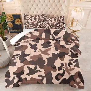Wild goose pattern, including 1 blanket and 1 or 2 pillowcases without pillowcases, soft bedroom decorations for children and adults, suitable as birthday and moving holiday gifts, Soft Bedding Sets