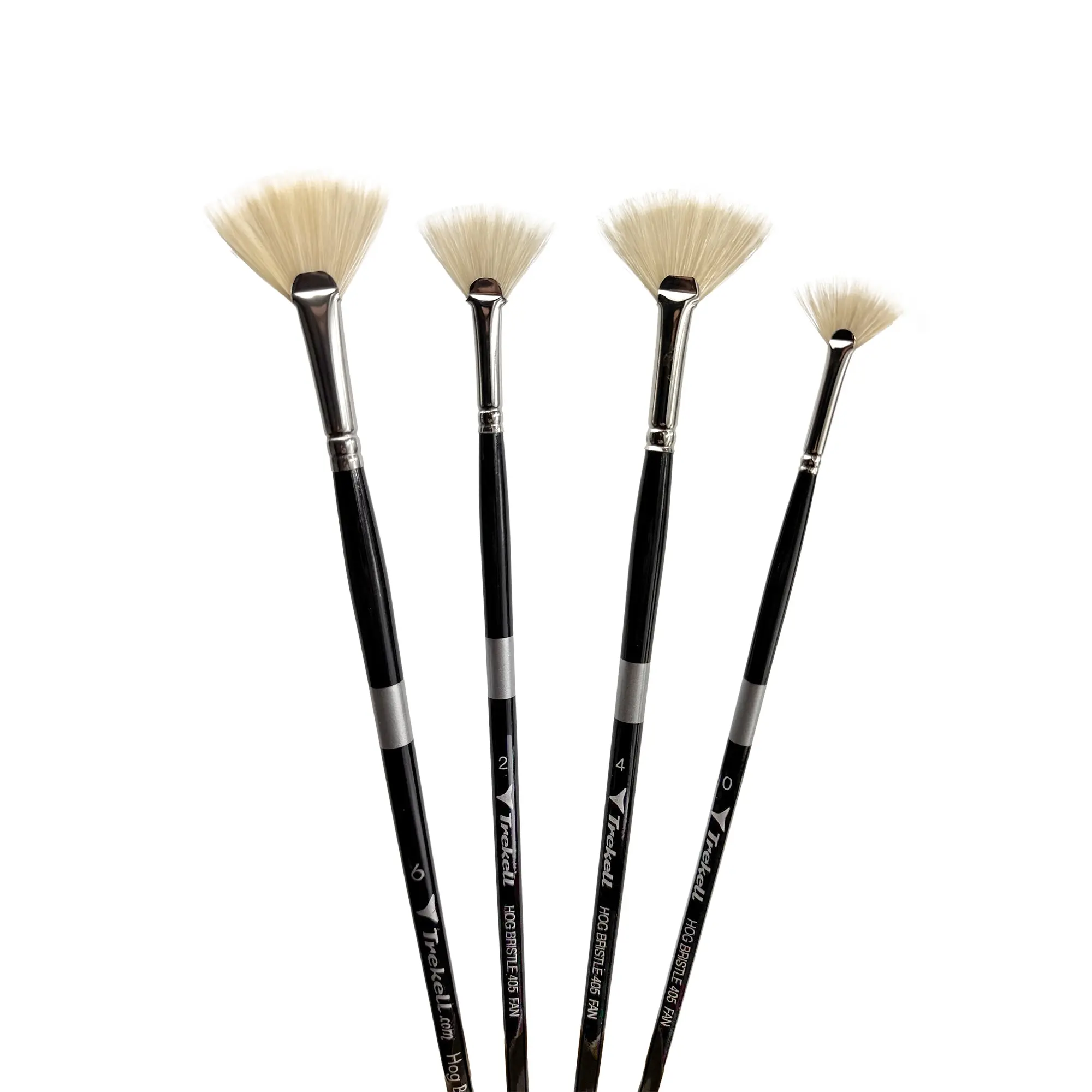 Trekell Hog Bristle Long Handle Artist Brush - Size #0 Fan