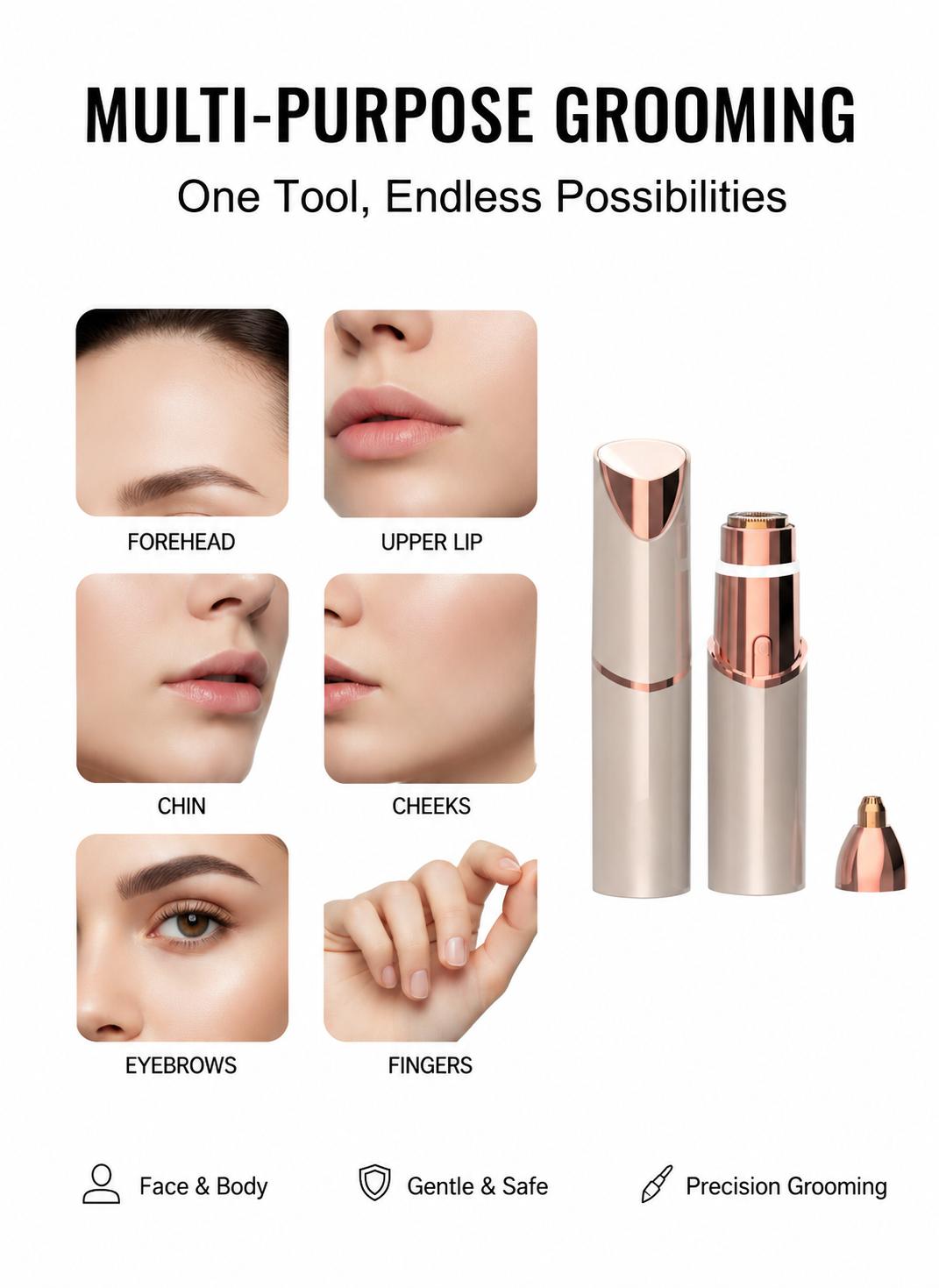 OANVA 2 in 1 facial & eyebrow hair trimmer for Women, Rechargeable Face Razor, Lip & Peach Fuzz Remover, Precision Eyebrow Shaper, Portable Painless Hair Removal Tool.SummerWins DealsForYouDays,summerhairstyles
