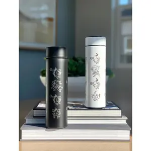 Zorua Zoroark Hisuian Zorua Coffee Tumbler Set with Tea Infuser, Engraved Waterbottle Travel Mug Thermos, Cute Anime Fan Birthday Gift