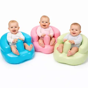 portable lounger chair gift infant Inflatable Baby Chair, Inflatable Baby Seat for Babies 3 Months and Up, Chair with Built in Air Pump, Infant Floor Seats for Learning to Sit, Palying, Camping, Strawberry  baby