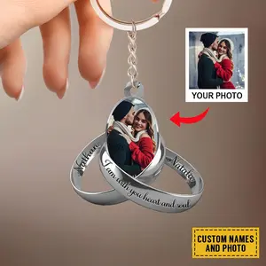 Custom Photo Couple Acrylic Keychain, Custom Christmas Ornament, Couples Ornaments, Christmas Ornaments, Anniversary Gift