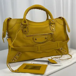 Pre-owned Balenciaga City Yellow Top Handle Bag|20481859