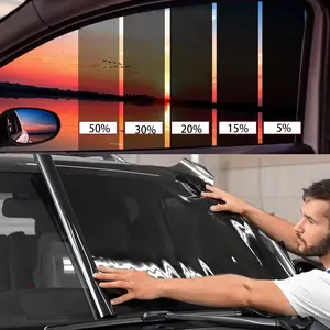 Car Window Tint Film, UV Protection 5-50%, Easy Installation, Durable, Size 50x300 Cm, Home & Car Use, High-Quality Material, Generous Size