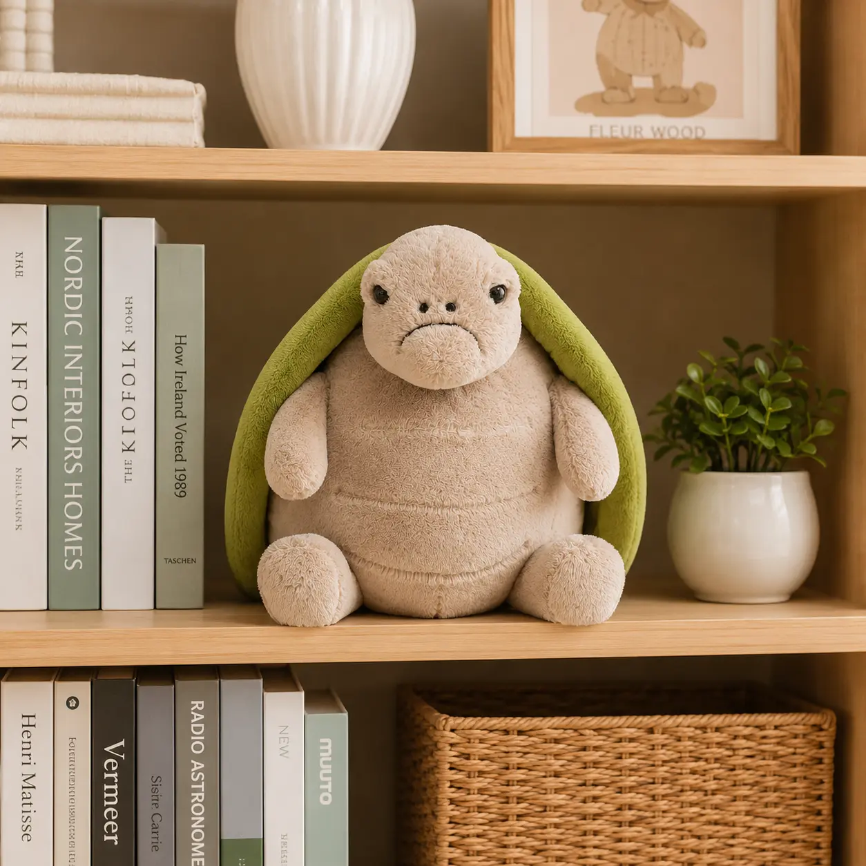 Cute Timy Turtle Plush Toy JELLYCAT  – Soft Stuffed Turtle with Green Shell, Cuddly Animal Gift