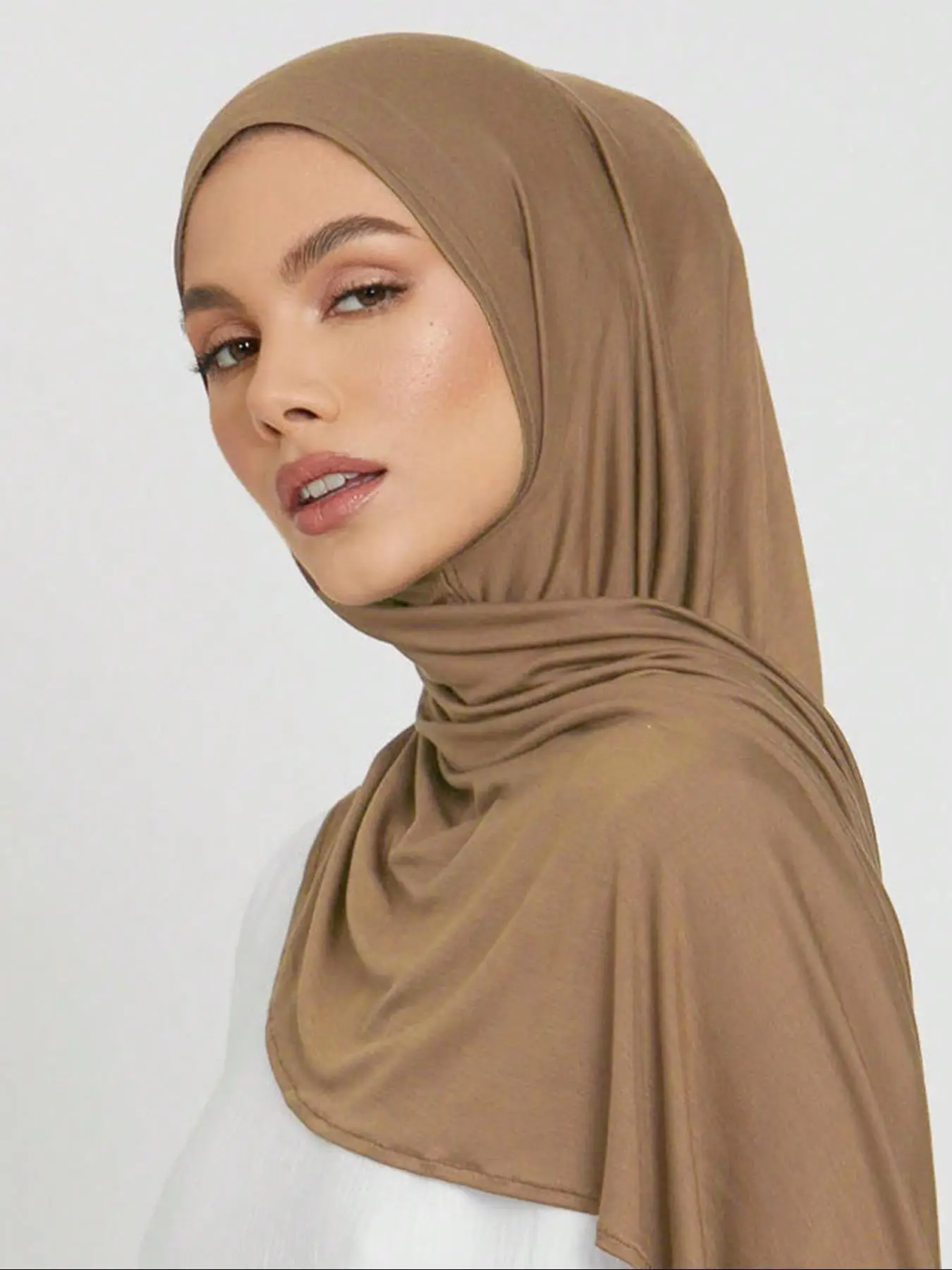 Women's Solid Color Khimar, Modest Soft Comfortable Long Hijab for Daily Wear, Fashionable Muslim Clothing for All Seasons