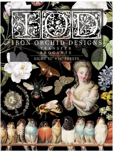 Iron Orchid Designs Brocante IOD Decor Transfer Sticker 8 Sheets 12"x16" for Layering and Arranging Creative Craft Supplies