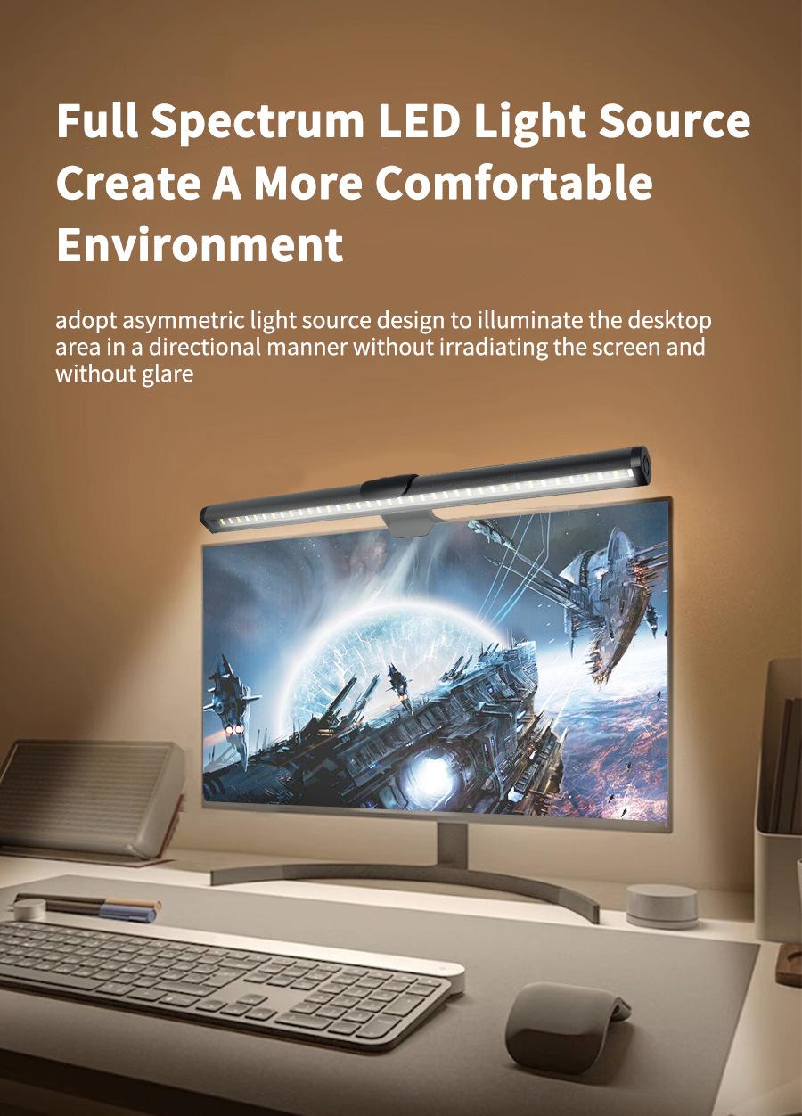 Computer Monitor Light, Screen Monitor Light Bar for Eye Caring, USB Reading LED Task Lamp with Touch Control & Stepless Dimming, 3 Color Modes No Glare Space Saving for Home Office Desk  There are also RGB40cm optional  Rgb Lighting Led Ambient Lighting