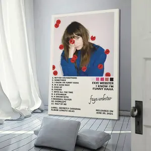 I Know I'M Funny Haha-Faye Webster Canvas Poster Painter Living in Art Deco Strong Wall Design Painting Hallway Bedroom Living Room Decorated Poster