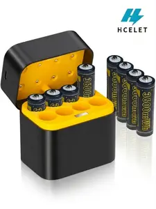 Hcelet 8-Pack Rechargeable AA Batteries with Smart Charger, 1.5V Constant Output 3600mWh High Capacity, 2000+ Cycles, Fast Charging for Xbox Controller, Cameras & Toys