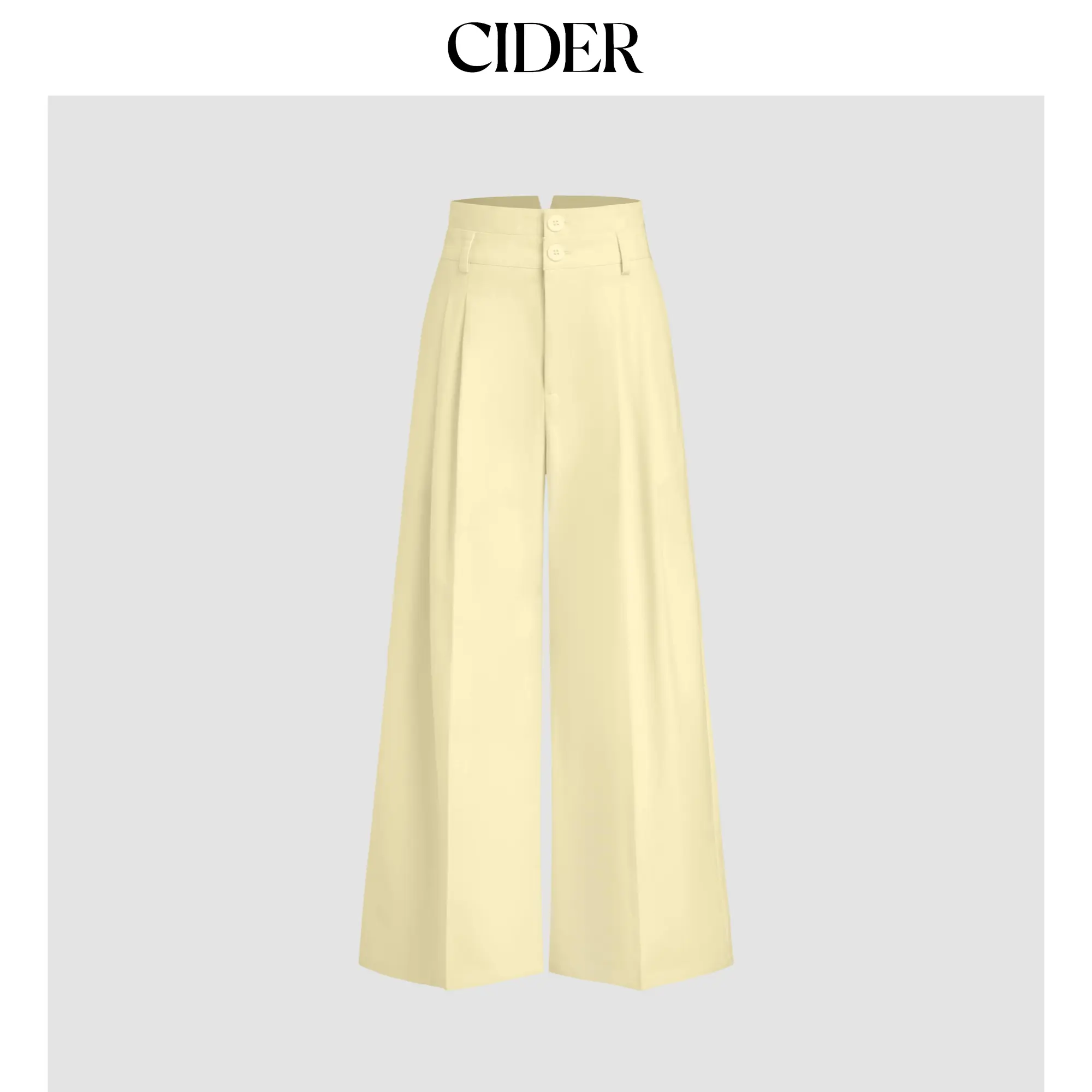 Cider Women's High Waisted Pleated Linen-Blend Pants, a Fashionable Wide-Leg Fit with Slant Pockets