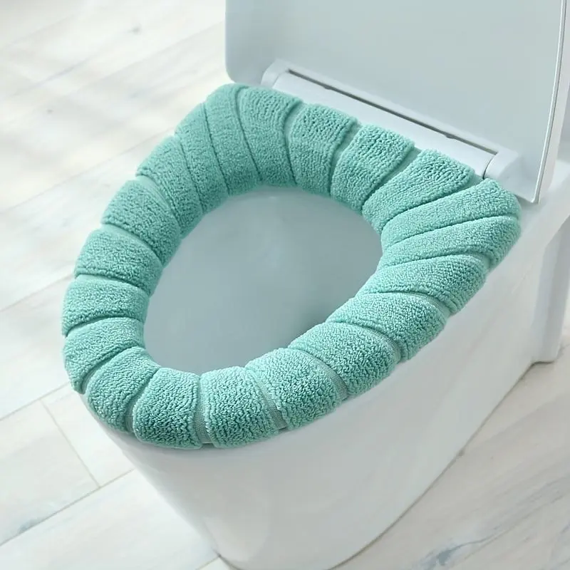 Deluxe Plush Linen Toilet Seat Cover Set - Extra Soft, Machine Washable with Removable Cover & Contrasting Handles for Comfort and Style, Toilet Seat Protector, Bathroom Accessory