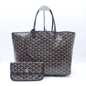 Pre-owned Goyard Coated Canvas Tote Bags Saint Louis Black Monogram Tote Bag T10364832
