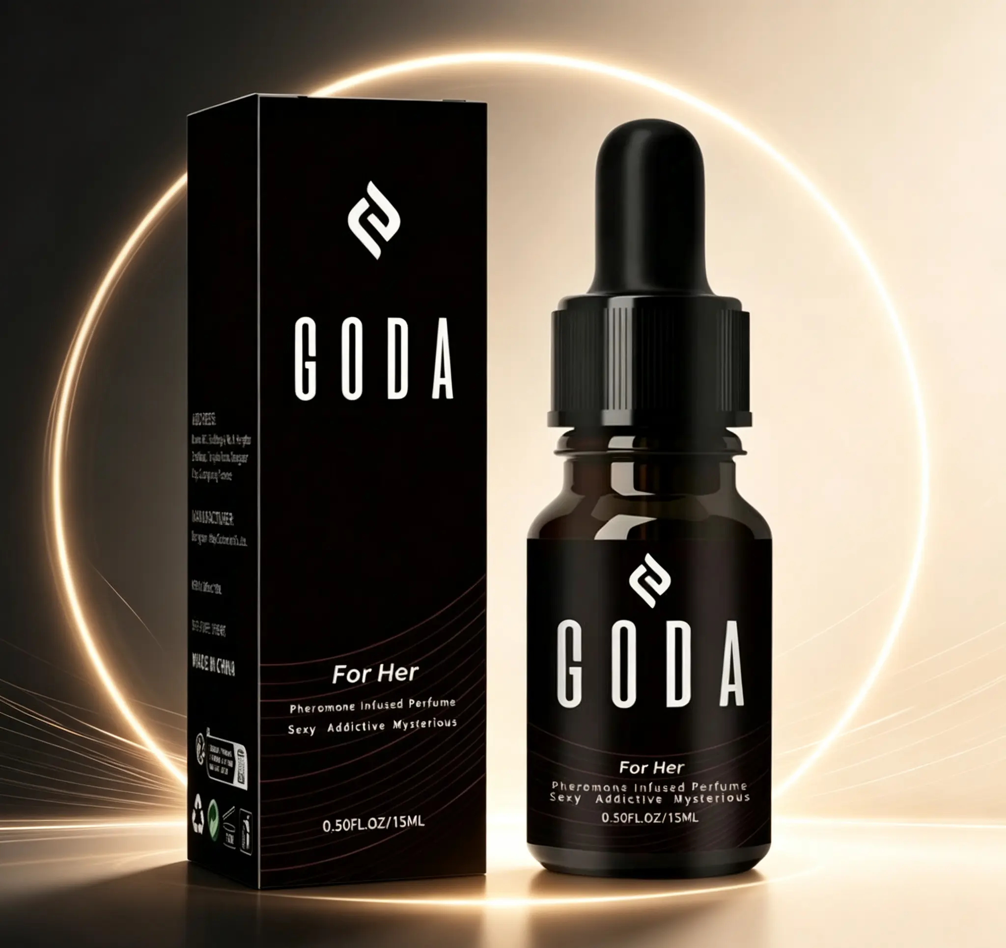 GODA For Her Pheromone Perfume Oil for Women, Long-Lasting Floral Fragrance with Jasmine & Rose, Sweet Spicy Aroma, Vegan & Cruelty-Free Travel Size, 15ml / 0.50 Fl. Oz