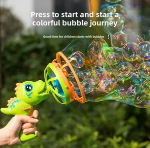 Dinosaur Bubble Machine for Kids, Fully Automatic Handheld Electric Bubble Blower, Blows Big Bubbles, Safe Rubber Material, Summer Outdoor Parent-Child Toy, Ages 3+ summerwins