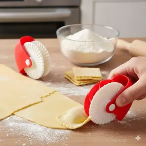 Multifunctional Pizza Cutter Wheel: Straight & Crust-Cutting Design, Rust-Proof Pastry Tool, Safe Kitchen Gadget for Home & Parties, Durable Baking Accessory, Multi-Use Slicer, Essential Kitchen Tool.
