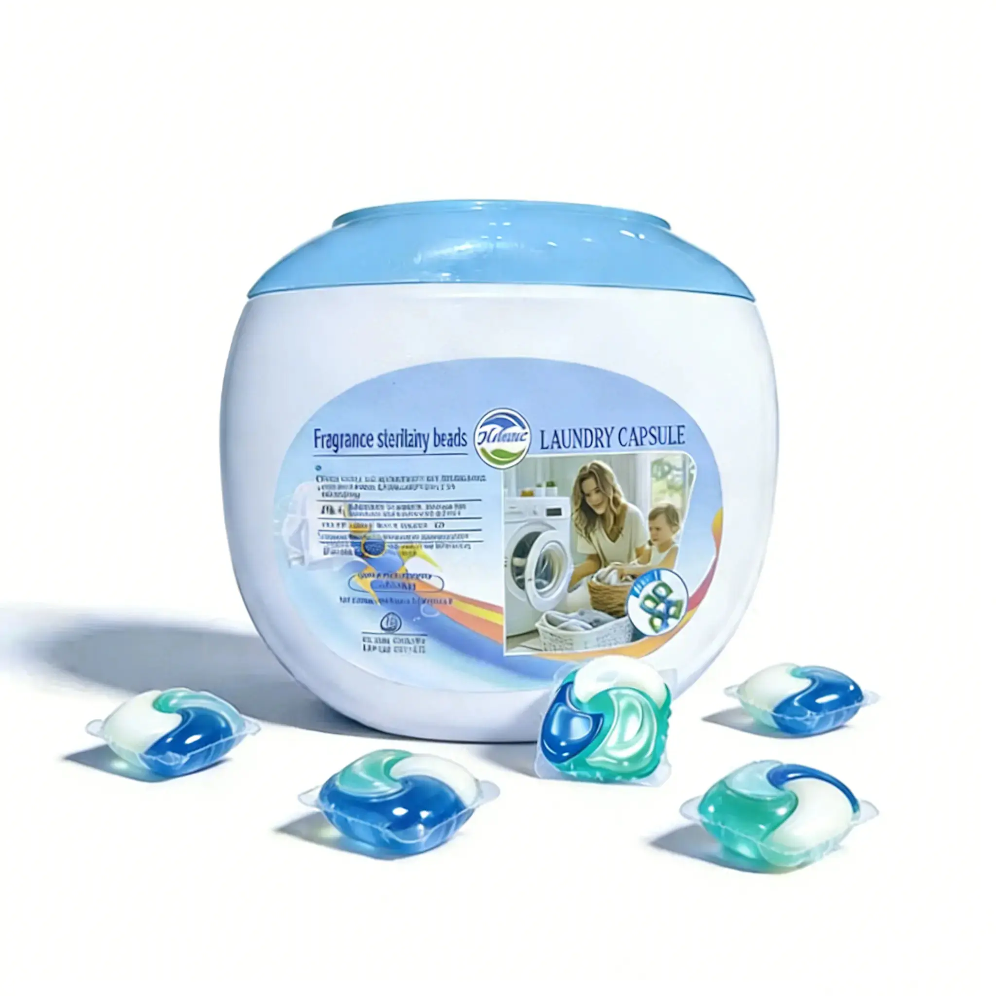 4-IN-1 POWERFUL LAUNDRY DETERGENT PODS,30 pods per tub, High Efficiency,Long-Lasting Fragrance, Portable Laundry Detergent Beads Dissolves in Water for Home & Travel