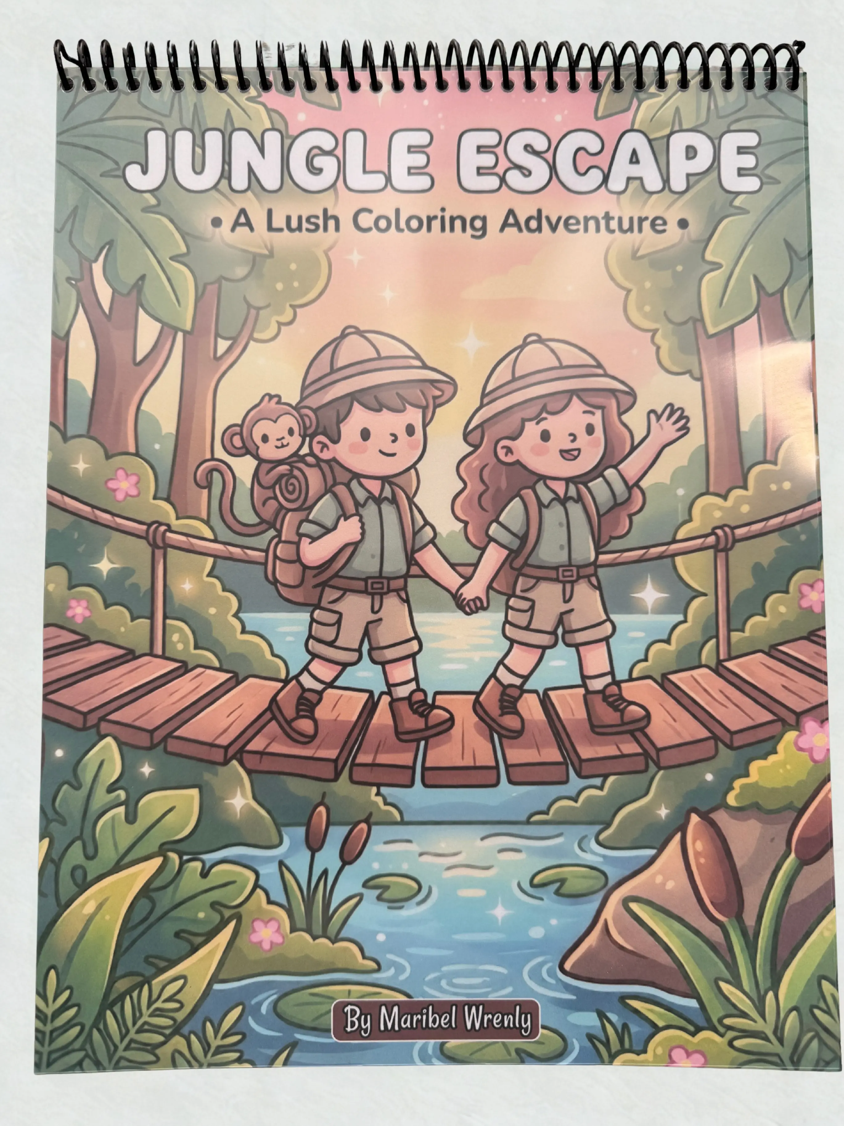 Jungle Escape Deluxe Coloring Book: A Bold and Easy Tropical Jungle Coloring Book with Premium 163gsm Cardstock and Top Spiral Binding for Relaxation and Creativity, Coloring Books, Spiral Coloring Book