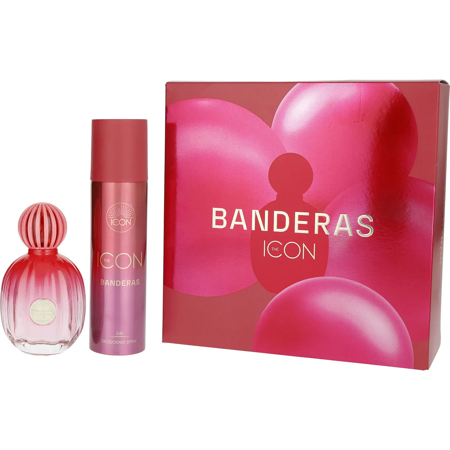 Antonio Banderas The Icon Set-Eau De Parfum Spray 3.4 Oz & Deodorant Spray 5 Oz For Women