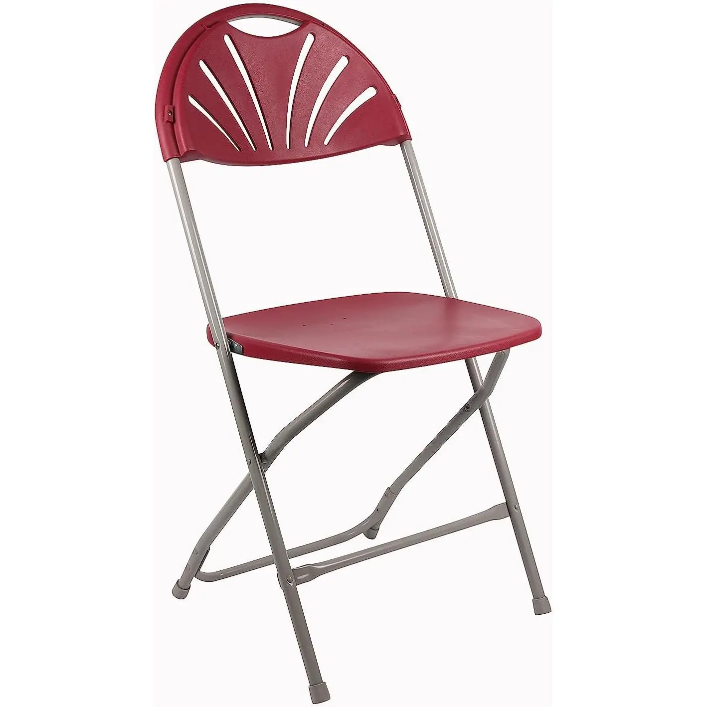 BTExpert Red Plastic Armless Folding Outdoor Chair - Steel Frame, Commercial Business High-Capacity, Lightweight, Non-Slip Legs, Floral Design, Waterproof, 17.7in W x 21.1in D x 33.9in H, Ready-to-Use for Garden & Home