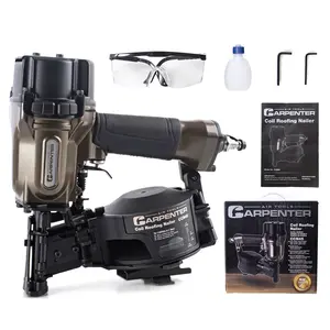CCN45 15° Coil Roofing Nailer, Pneumatic Roofing Nail Gun for 7/8" to 1-3/4" Nails, 120 Nails Capacity, 70-115 PSI, Lightweight 5.7 lbs, Heavy Duty Air Nailer for Asphalt Shingles, Fencing, Vinyl Siding, Insulation Board Nailer with Tilt Magazine