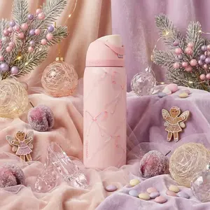 Limited Owala Sugar Plum Fairy 32oz - Cute Coquette Pink FreeSip Insulated Water Bottle, Holiday Edition Leakproof Cup, Perfect Christmas Gift for Her