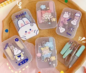 7 PCS Travel manicure kit, Cute nail clippers set, Mini beauty tools, Toenail care tools, Portable nail tool kit with box