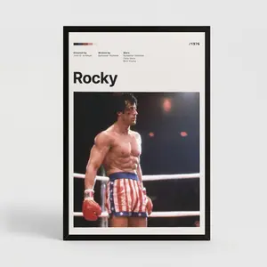 Rocky Balboa Movie Poster Wall Decor, Minimalist Wall Print