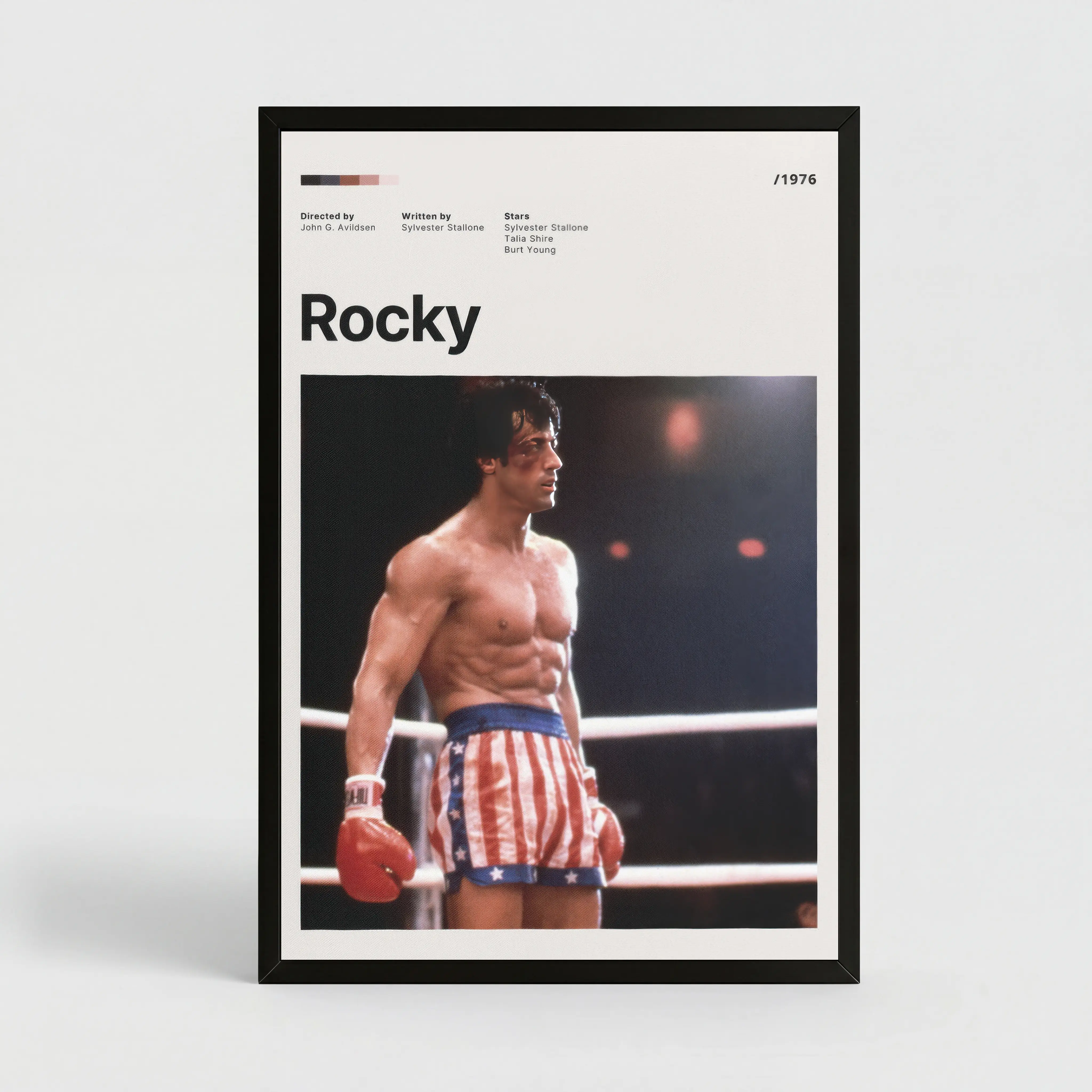 Rocky Balboa Movie Poster Wall Decor - Artistic Minimalist Graphic Print, Bright Bohemian Home Decoration, Ideal Gift for Bedroom, Bathroom, Photo Prints, Boho Printing
