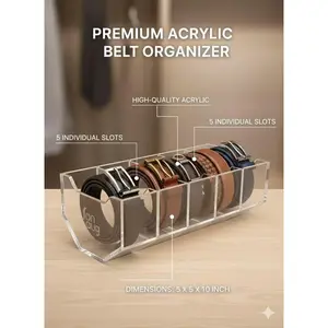 Extra-Thick Acrylic for watch Storage Boxes,5/7 Grid Transparent Display Compartments, Suitable for Watches, Belts, Ties, And Bow Ties