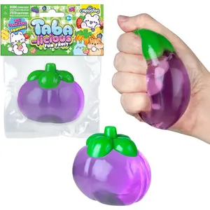 ORB Tabalicious TABA Squishy Plum Fun Fruit Toy - Cute, Sticky Fruit TABA Squishies with Transparent Realistic Color - Squishy Stress Ball Toys - Kawaii Sensory Fidget Toys for Kids and Adults