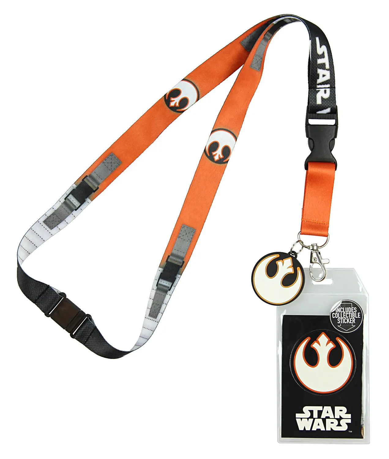 Star Wars Rebel Pilot Costume Lanyard, Orange 1-Size ID Card Lanyard for ID Badge & Name Tag
