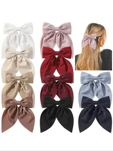 5pcs Cute Bow Hair Clips for Girls, Fashion Side Duckbill Clamps, Large Ponytail Accessories, Hair Pin Set, Perfect for Fall & Winter