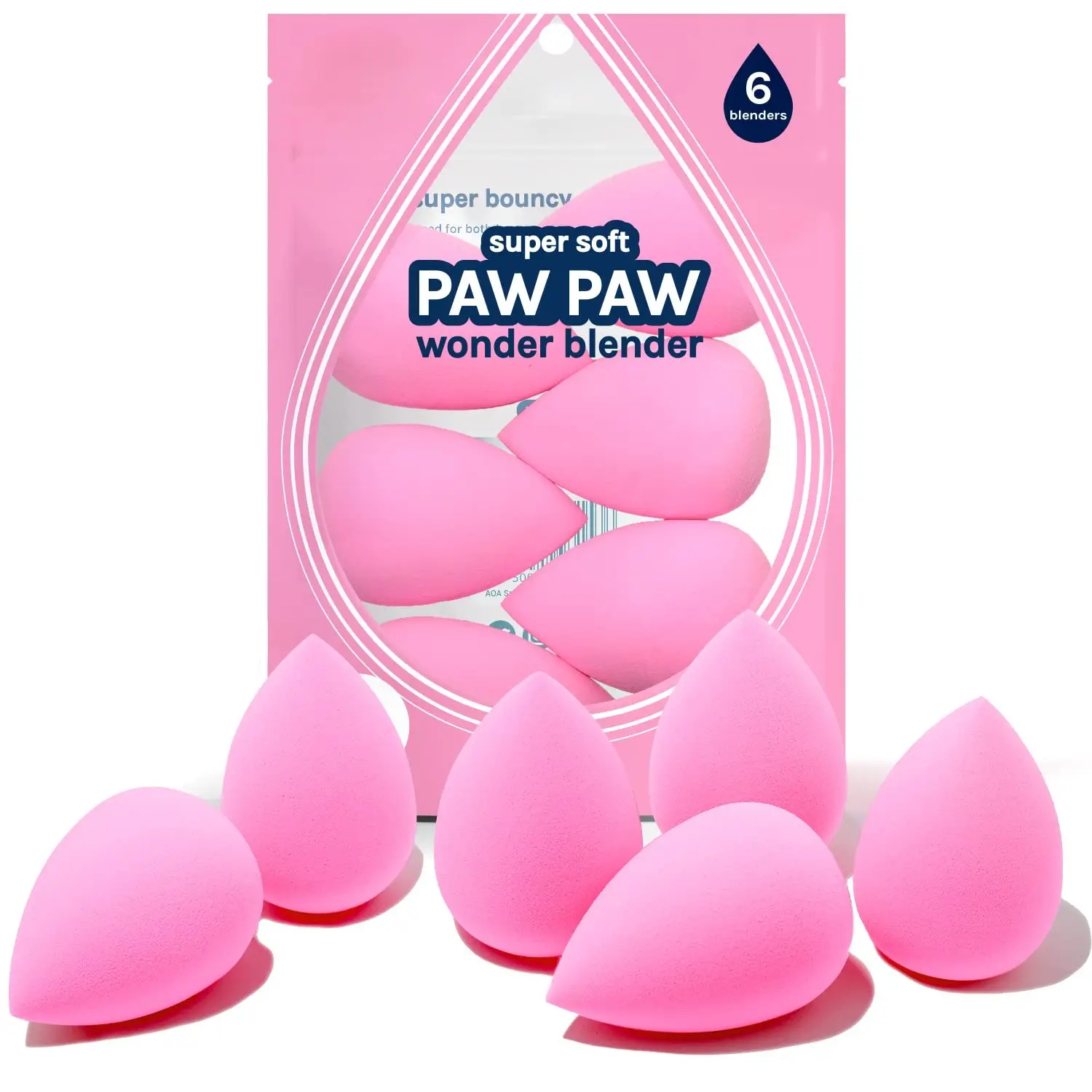 Makeup Sponge Set Latex Free and High-definition Set of 6 makeup Wonder blender For Powder Cream and Liquid, Super Soft Wonder Beauty Cosmetic