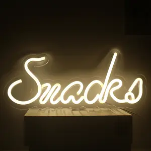 1pc Snacks Neon Signs, LED Lights Dimmable USB Powered Signs Decorative Lighting Indoor Decorative Light for Restaurants & Kitchens Home Wall Decor Gifts  for Kids