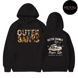 Outer Banks Pogue Life Graphic Hoodie Casual Street Style Fleece Fabric Pullover Hooded Sweatshirt Tops Trendy for Women for Men