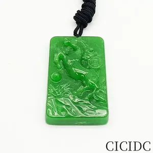 Natural Jade Custom hand-carved Pendant Necklace, Any Patterns You Want Can Be Made a Christmas Gift For Families