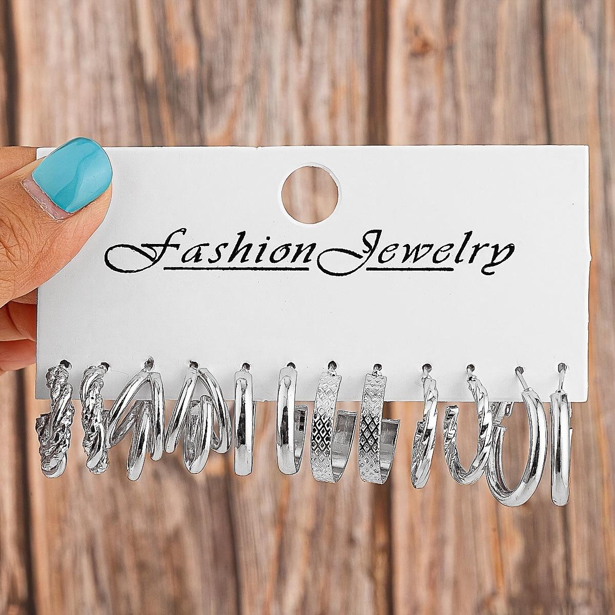 24-Pair Gold and Silver Earring Set, Women's Chunky Earrings Multi-Piece Set, Lightweight Twisted Pearl Earring Set, Suitable for Girls' Everyday Outings, Parties, and Holiday Gifts, Stylish Accessories bohemian jewelry