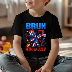 Bruh It’s 4th of July Shirt, Funny Gamer Independence Day Tee, Pixel USA Shirt, boys Boys Patriotic Shirt, Meme July 4th Outfit