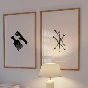 Hairstylist Art Prints, Hair & Beauty Salon Wall Art, Minimalist Small Business Poster, Vintage Stylist Aesthetic Decor – Set of 2 Poster ( PRODUCT DOES NOT INCLUDE FRAME )