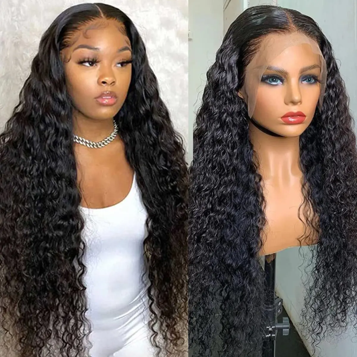 Msgem Hair  200% Density  13x4 Water Wave Human Hair Wig HD 13x4 Full Frontal Wavy Wigs Human Hair with Drawstring Beginner Friendly Curly Wig for Women Daily Wear #SummerVibes #Weeklydeals #SummerWins#DealsForYouDays#tiktokshopdealsforyoudays