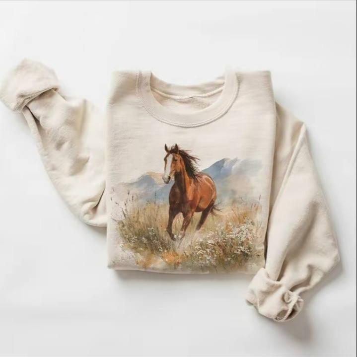 Retro 90's Chestnut Horse Horseback Riding Unisex Sweatshirt