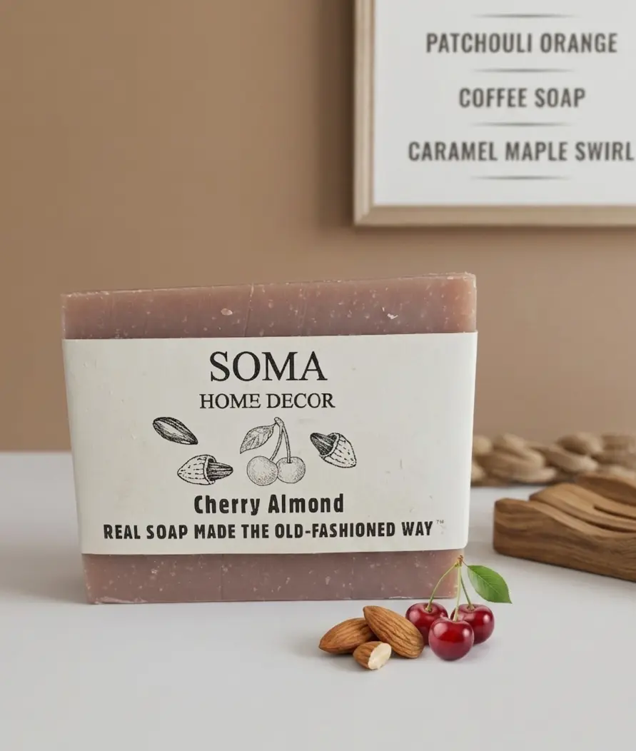 Cherry Almond Artisan Bar Soap – Nourishing & Sweetly Scented | SOMA HOME
