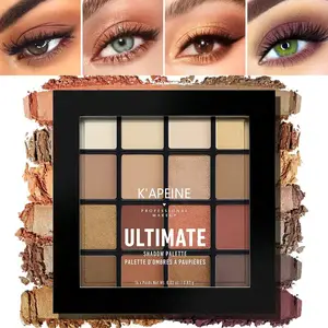 16 Color Earth Tone Eyeshadow Palette, Matte & Shimmer Naked Shades, High Pigmentation, Long-Lasting, Perfect for Daily Use