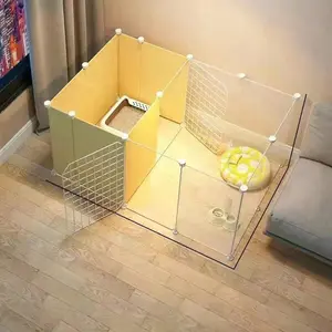 Dog Cage Dog Villa Dual Door Free Space Home Indoor Teddy Pomeranian Small Dogs Pet House, Comfortable and Spacious Kennel