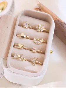 Cute Vintage Nose Ring Set, Boho Style Cubic Zirconia Inlaid Nose Ring, Fashionable Body Jewelry for Women & Girls, Trendy All-match & Exquisite Jewelry for Birthday Gift, Nose Rings Set